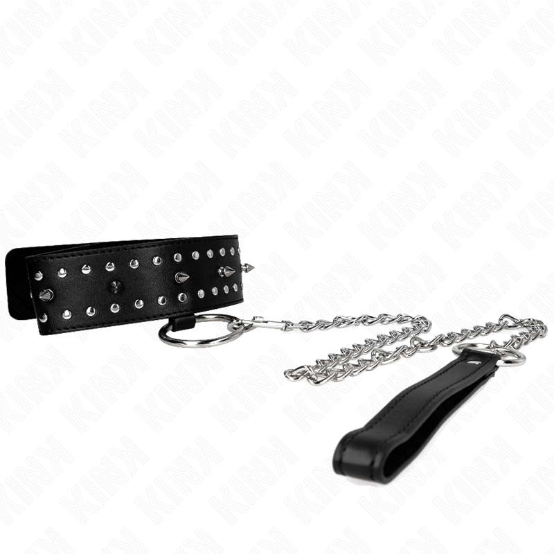 KINK - COLLANA CON GUINZAGLIO 65 CM CON BORCHIE IN ARGENTO MODELLO 1 REGOLABILE 36-43 CM X 5 CM – Collane – foto 3