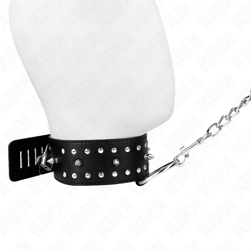 KINK - COLLANA CON GUINZAGLIO 65 CM CON BORCHIE IN ARGENTO MODELLO 1 REGOLABILE 36-43 CM X 5 CM – Collane – foto 4