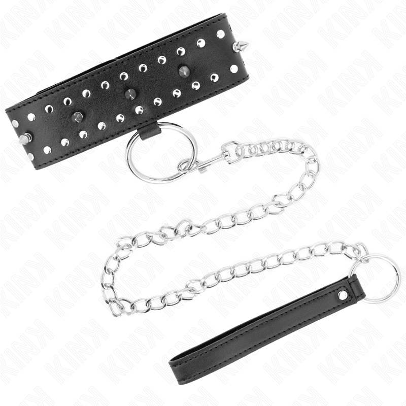 KINK - COLLANA CON GUINZAGLIO 65 CM CON BORCHIE IN ARGENTO MODELLO 1 REGOLABILE 36-43 CM X 5 CM – Collane – foto 2