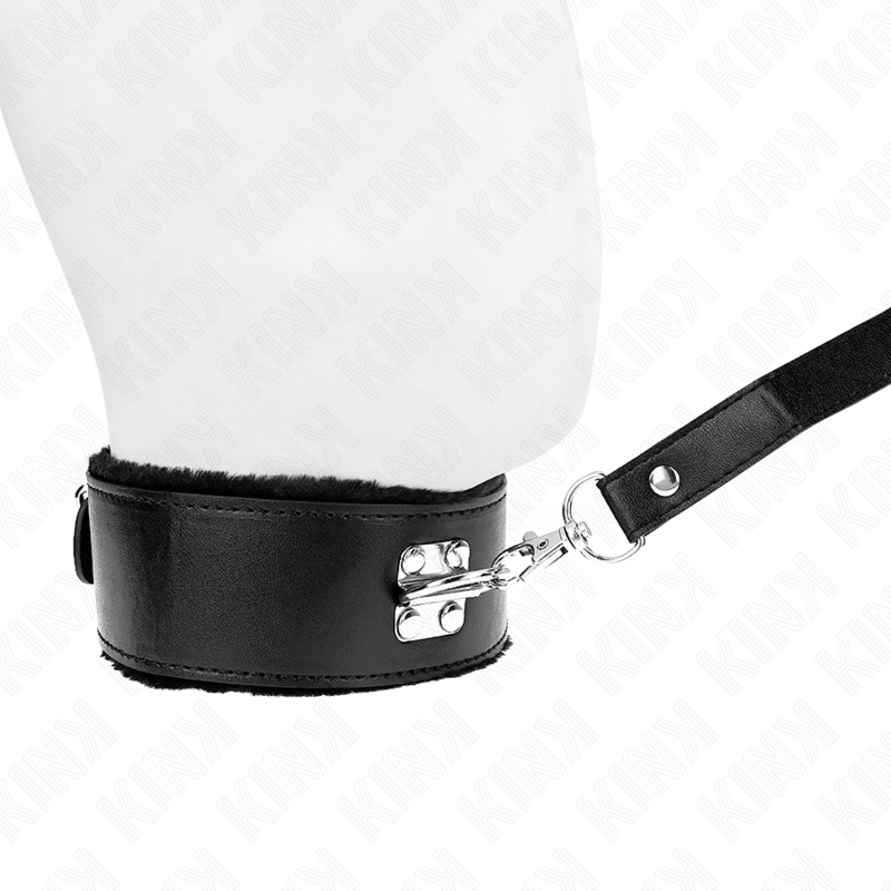KINK - COLLANA CON GUINZAGLIO 116 CM CON BORCHIE IN ARGENTO MODELLO 4 NERO REGOLABILE 40-48 CM X 6 CM – Collane – foto 3