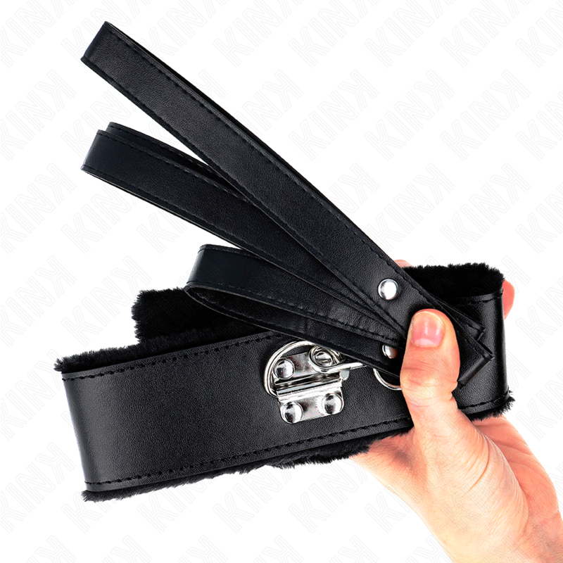 KINK - COLLANA CON GUINZAGLIO 116 CM CON BORCHIE IN ARGENTO MODELLO 4 NERO REGOLABILE 40-48 CM X 6 CM – Collane – foto 5
