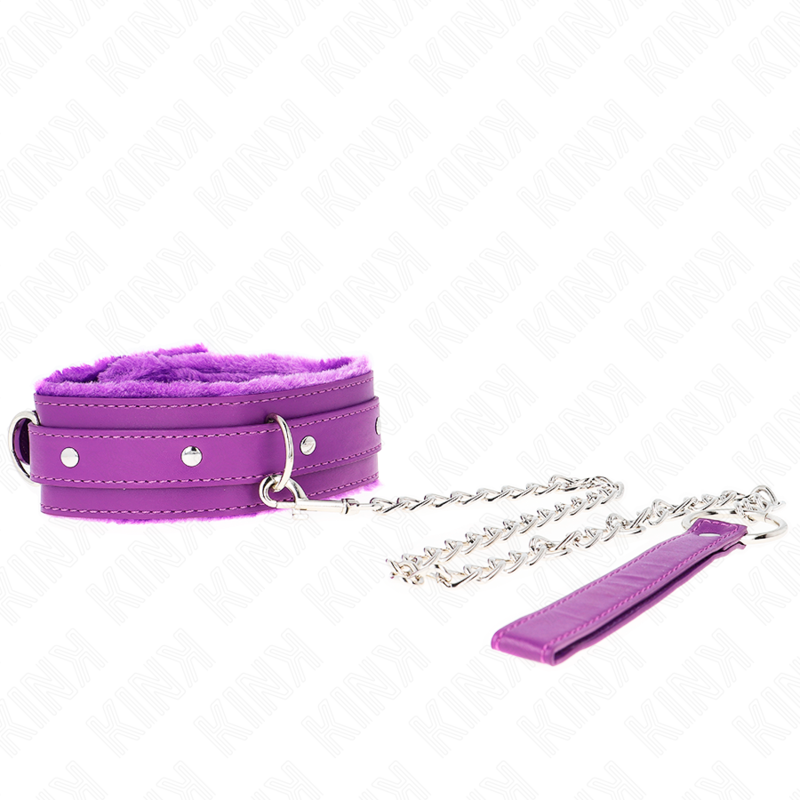 KINK - COLLARE CON GUINZAGLIO 65 CM CON RESTRIZIONI VIOLA 36-42 CM X 5,5 CM – Collane – foto 2