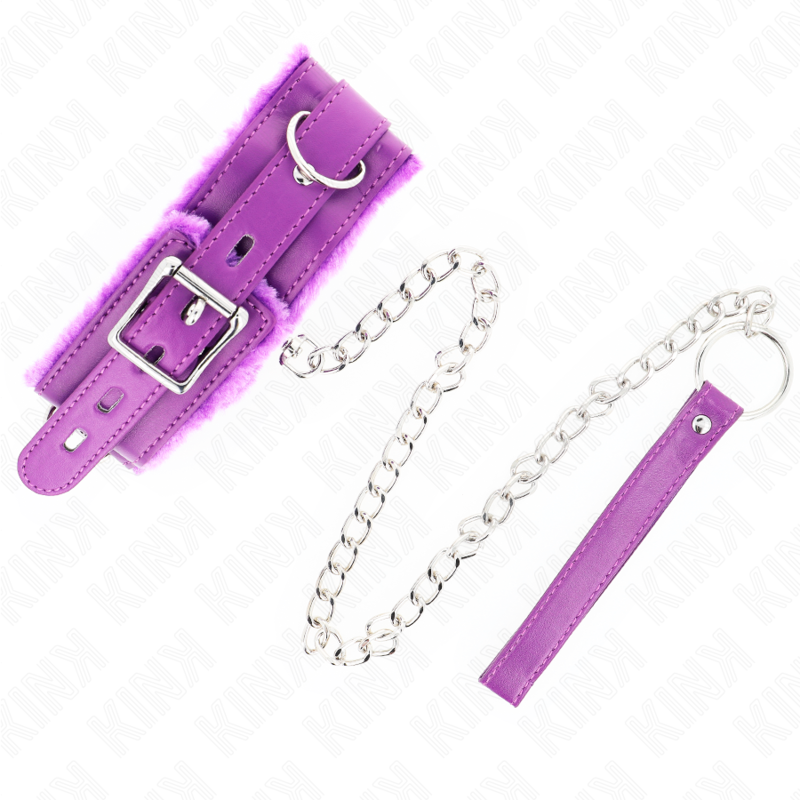 KINK - COLLARE CON GUINZAGLIO 65 CM CON RESTRIZIONI VIOLA 36-42 CM X 5,5 CM – Collane – foto 5