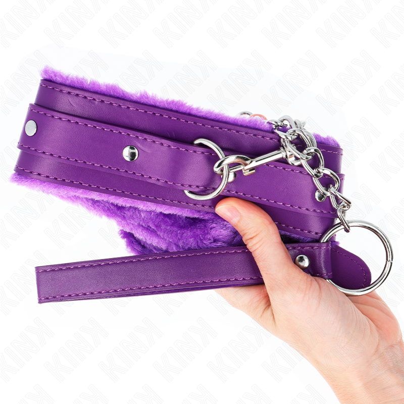KINK - COLLARE CON GUINZAGLIO 65 CM CON RESTRIZIONI VIOLA 36-42 CM X 5,5 CM – Collane – foto 3