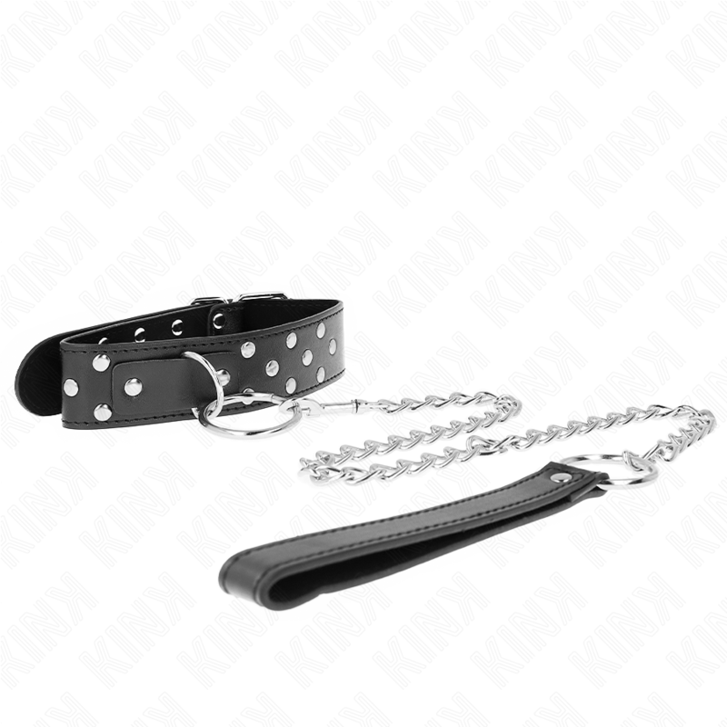 KINK - COLLANA CON CINTURINO AD ANELLO RIVETTO CON CINTURA 65 CM NERO REGOLABILE 36-50 CM X 3,8 CM – Collane – foto 3