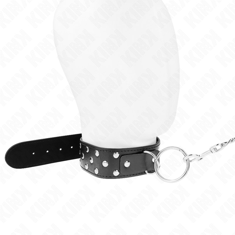KINK - COLLANA CON CINTURINO AD ANELLO RIVETTO CON CINTURA 65 CM NERO REGOLABILE 36-50 CM X 3,8 CM – Collane – foto 4
