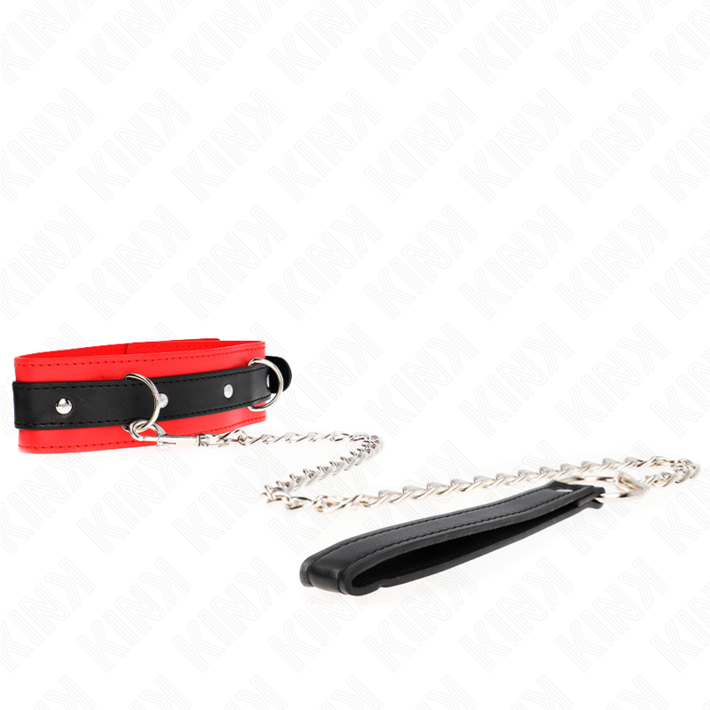 KINK - COLLARE MODELLO BASE CON GUINZAGLIO 65 CM MODELLO 3 ROSSO 53 X 5 CM – Collane – foto 3