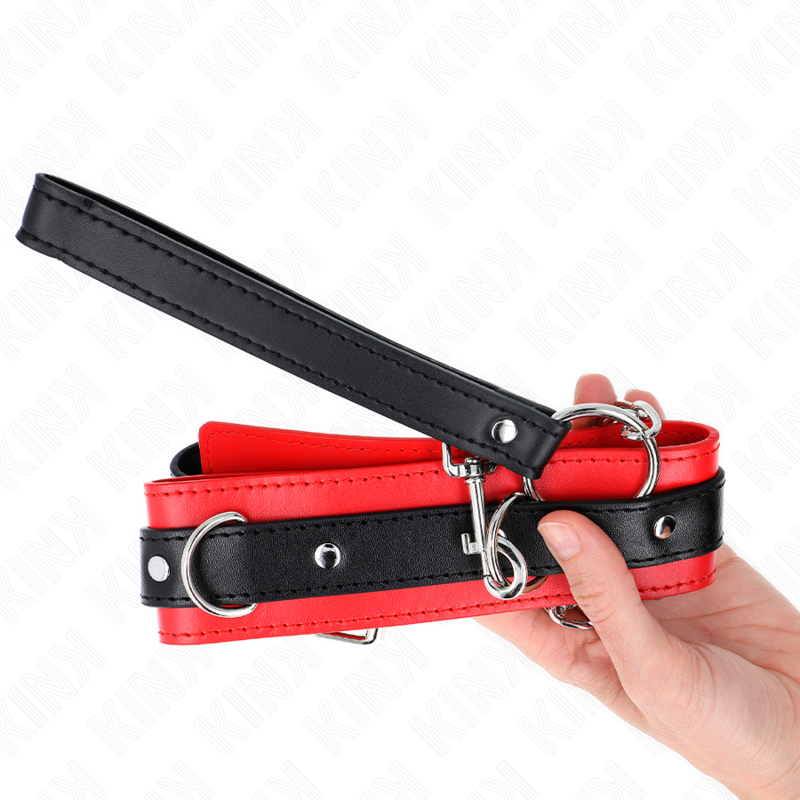 KINK - COLLARE MODELLO BASE CON GUINZAGLIO 65 CM MODELLO 3 ROSSO 53 X 5 CM – Collane – foto 5