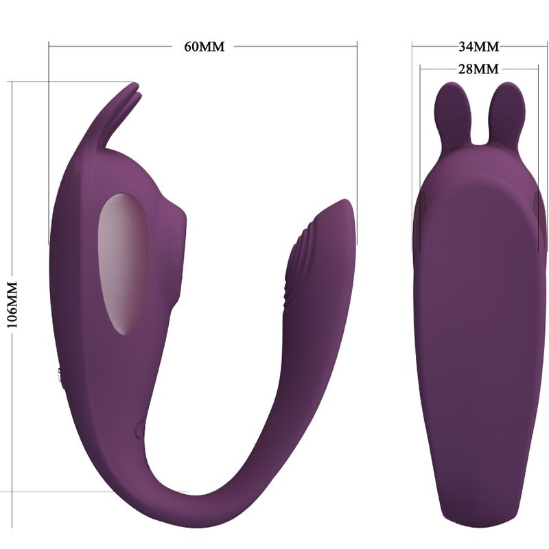 PRETTY LOVE - SHEY STIMOLATORE E VIBRATORE APP GRATUITA LUNGA DISTANZA VIOLA – Stimolatore d'aria con vibrazione – foto 6