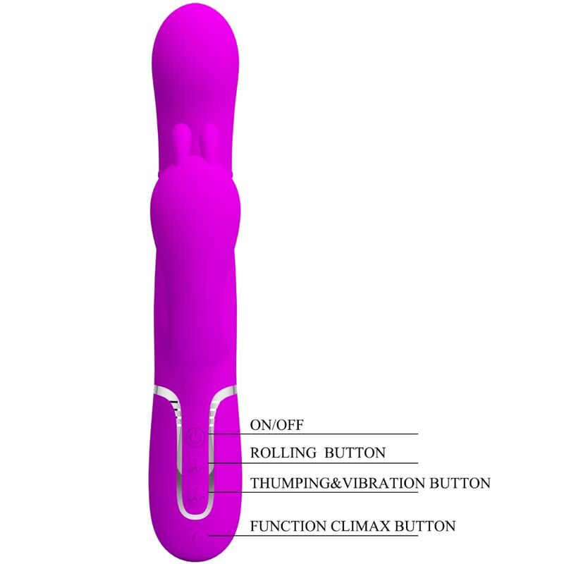 PRETTY LOVE - CAMMY VIBRATORE TRIPLO MULTIFUNZIONE 4 IN 1 ROSA – Vibratori di coniglio – foto 8
