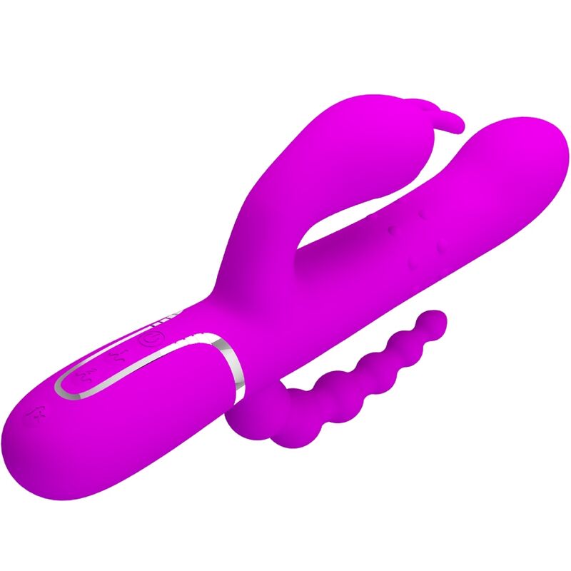 PRETTY LOVE - CAMMY VIBRATORE TRIPLO MULTIFUNZIONE 4 IN 1 ROSA – Vibratori di coniglio – foto 4