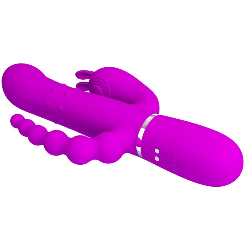 PRETTY LOVE - CAMMY VIBRATORE TRIPLO MULTIFUNZIONE 4 IN 1 ROSA – Vibratori di coniglio – foto 5
