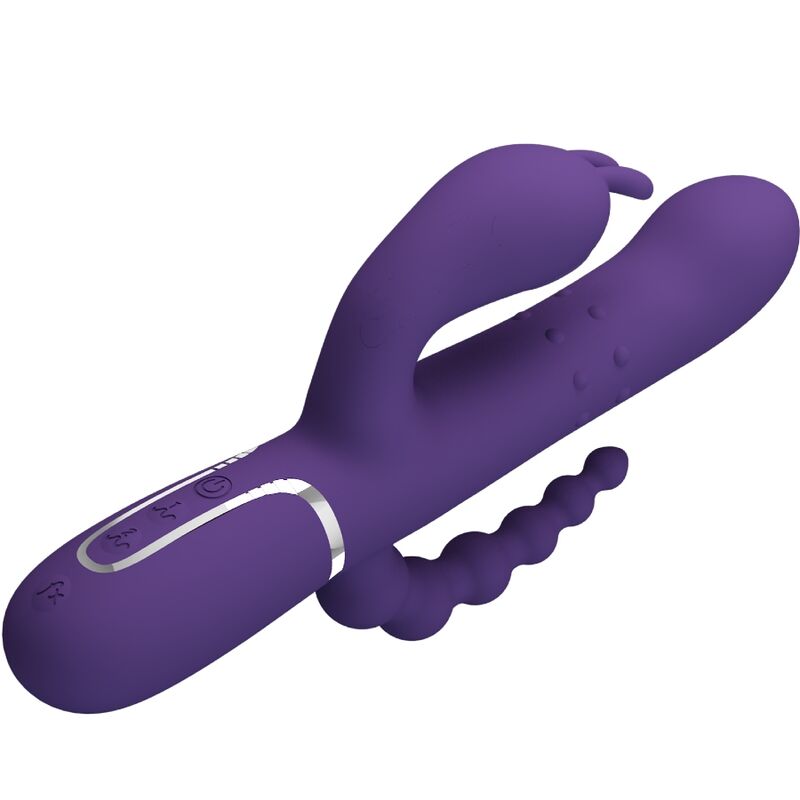 PRETTY LOVE - CAMMY VIBRATORE TRIPLO MULTIFUNZIONE 4 IN 1 VIOLA – Vibratori di coniglio – foto 4