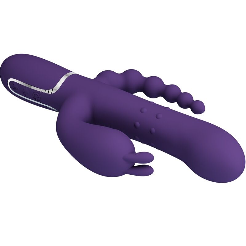 PRETTY LOVE - CAMMY VIBRATORE TRIPLO MULTIFUNZIONE 4 IN 1 VIOLA – Vibratori di coniglio – foto 3