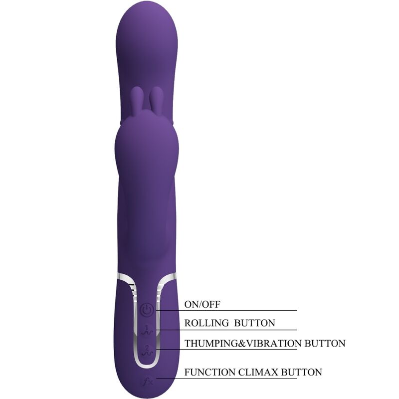PRETTY LOVE - CAMMY VIBRATORE TRIPLO MULTIFUNZIONE 4 IN 1 VIOLA – Vibratori di coniglio – foto 6