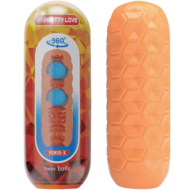 PRETTY LOVE - MASTURBATORE MASCHILE A GEMELLE ARANCIONE – Vari masturbatori