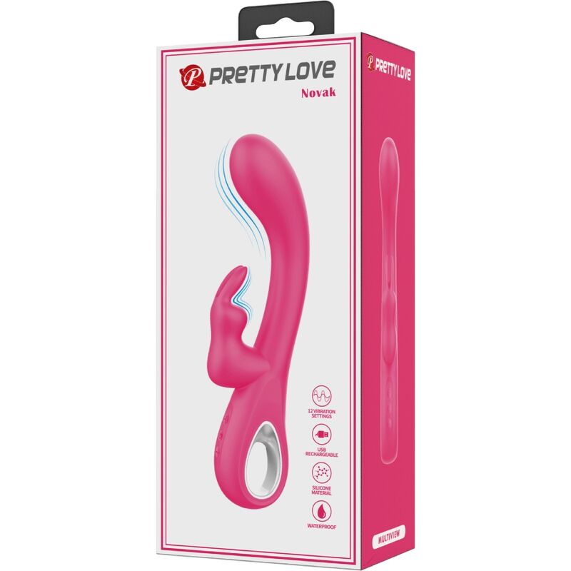 PRETTY LOVE - VIBRATORE NOVAK RABBIT 12 VIBRAZIONI ROSA – Vibratori di coniglio – foto 10