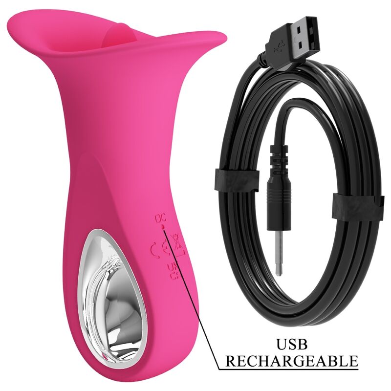 PRETTY LOVE - CLYDE VIBRATORE ORALE LINGUA VIBRANTE 12 VIBRAZIONI ROSA – Vibratori di coniglio – foto 8