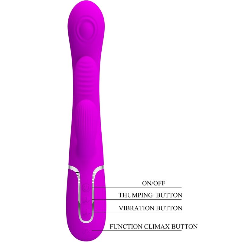 PRETTY LOVE - SHANIA VIBRATORE TRIPLO CONIGLIO MULTIFUNZIONE ROSA – Vibratori di coniglio – foto 5