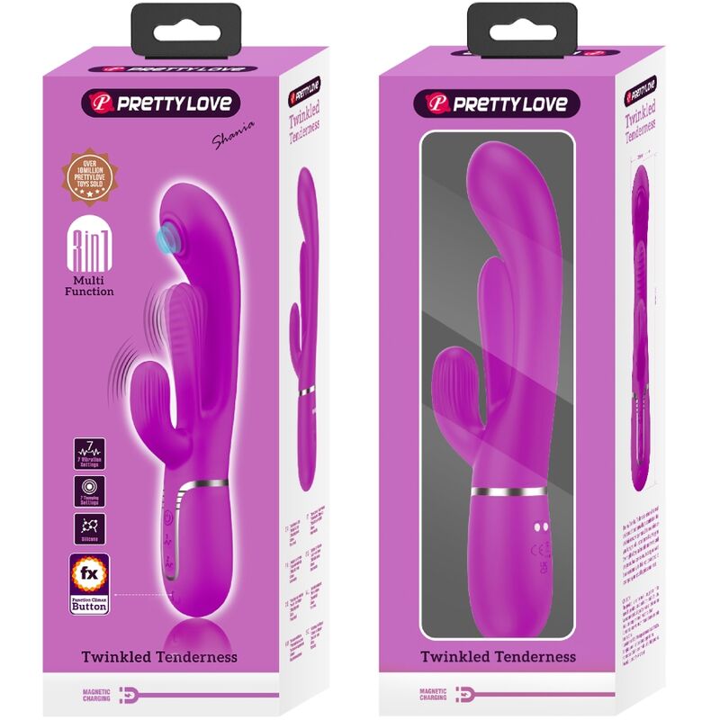 PRETTY LOVE - SHANIA VIBRATORE TRIPLO CONIGLIO MULTIFUNZIONE ROSA – Vibratori di coniglio – foto 8