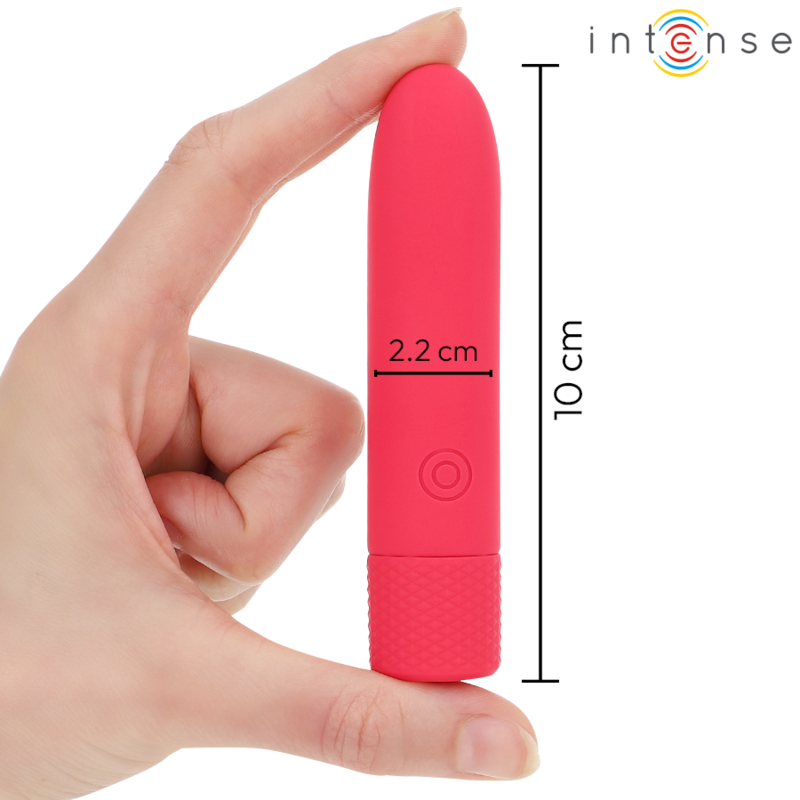 INTENSE - SYMONE PROIETTILE VIBRANTE RICARICABILE USB 8 VIBRAZIONI ROSSO 10 X 2,2 CM – Proiettili vibranti – foto 4