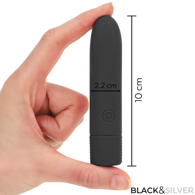 BLACK & SILVER - GERI USB RICARICABILE VIBRANTE BULLET 8 VIBRAZIONI NERO 10 X 2,2 CM – Proiettili vibranti – foto 5