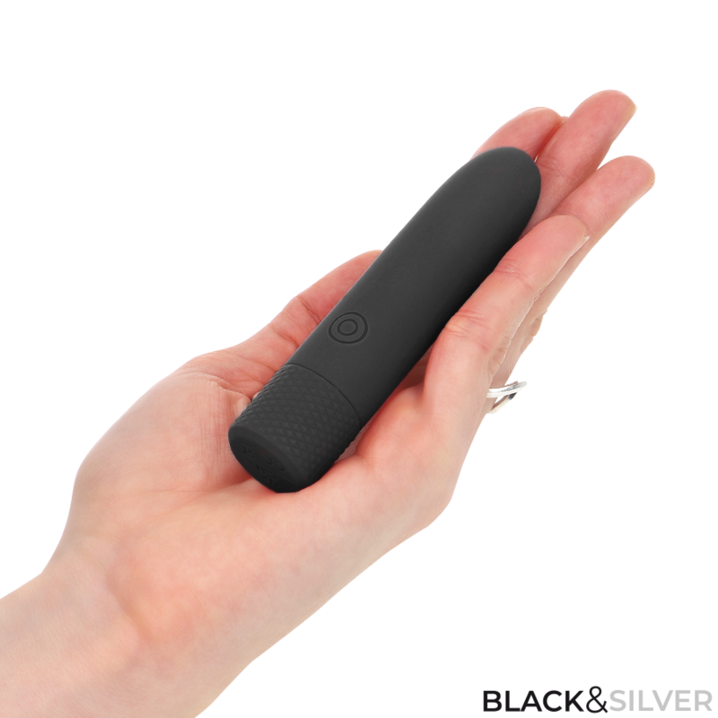 BLACK & SILVER - GERI USB RICARICABILE VIBRANTE BULLET 8 VIBRAZIONI NERO 10 X 2,2 CM – Proiettili vibranti – foto 6