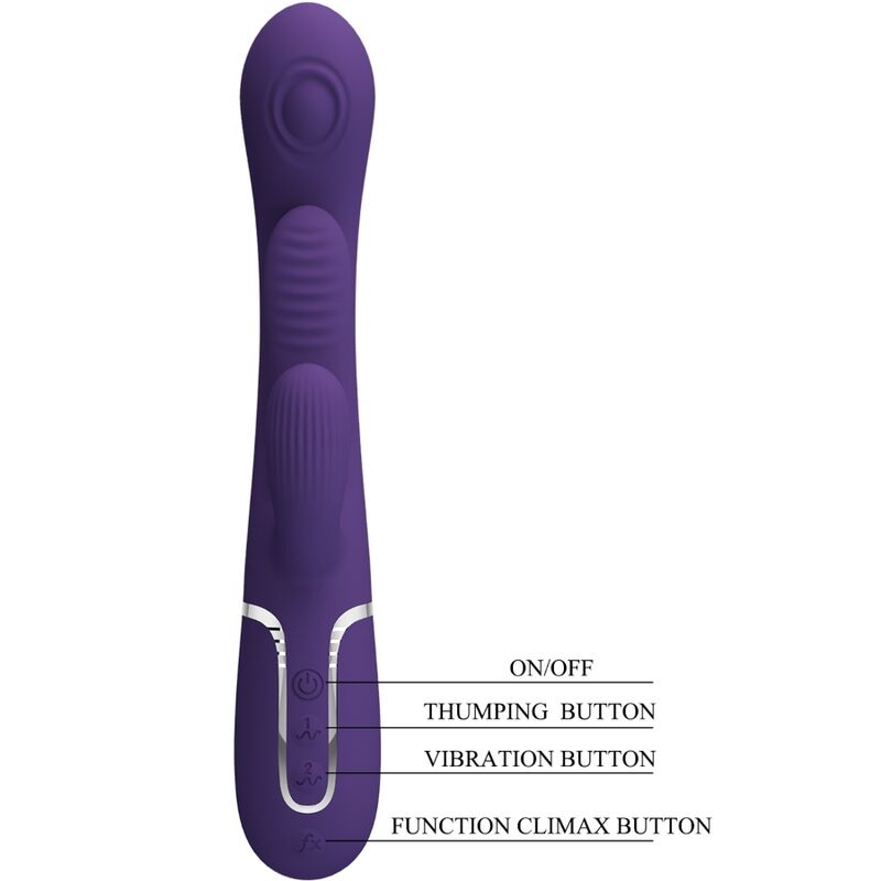 PRETTY LOVE - SHANIA VIBRATORE TRIPLO CONIGLIO MULTIFUNZIONE VIOLA – Vibratori di coniglio – foto 8