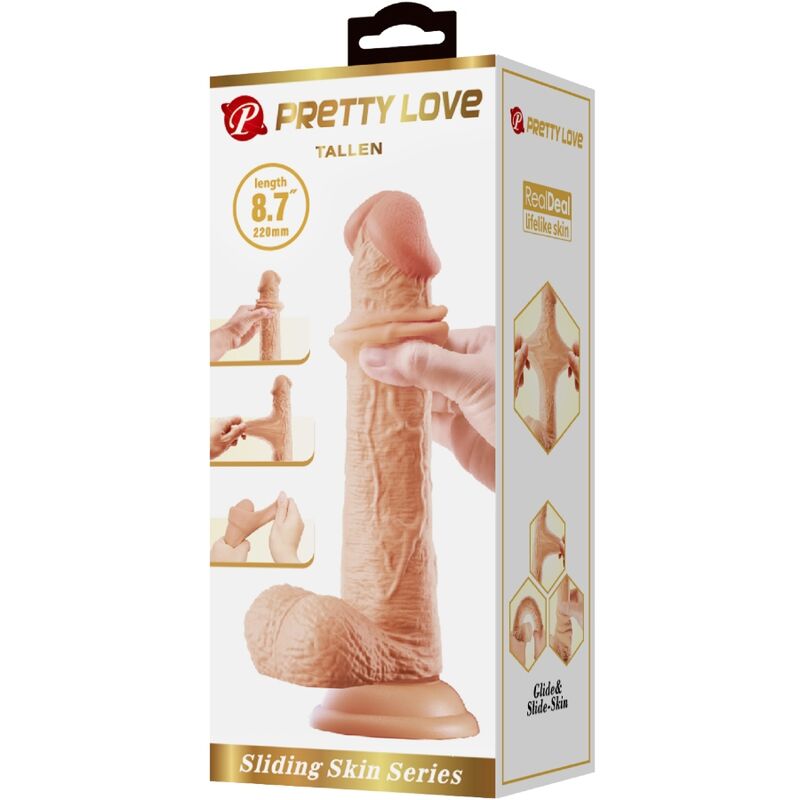PRETTY LOVE - DILDO REALISTICO ALTO 22 CM CARNE – Peni realistici – foto 6