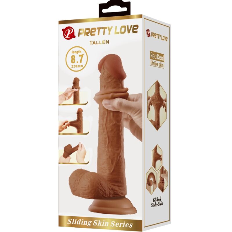 PRETTY LOVE - DILDO REALISTICO ALTO 22 CM MARRONE – Peni realistici – foto 6
