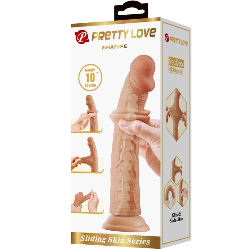 PRETTY LOVE - SHARIFE DILDO REALISTICO 25 CM CARNE – Peni realistici – foto 6