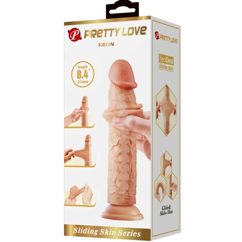 PRETTY LOVE - KEON DILDO REALISTICO 21 CM CARNE – Peni realistici – foto 7