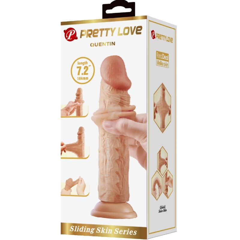 PRETTY LOVE - QUENTIN DILDO REALISTICO 18 CM CARNE – Peni realistici – foto 6