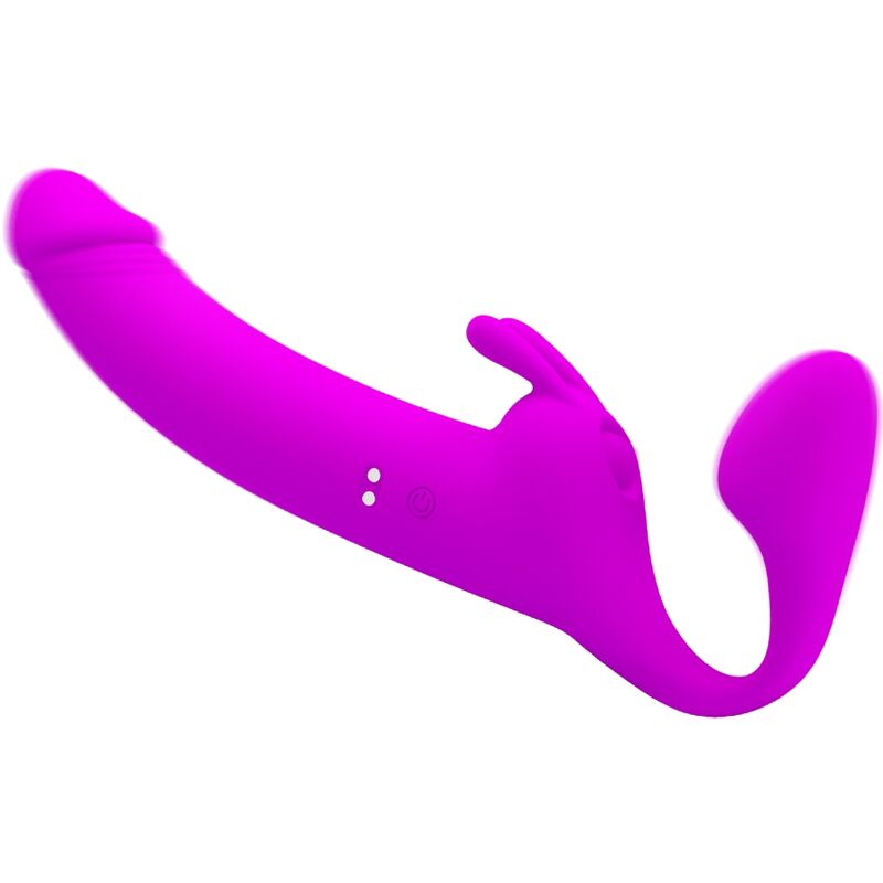 PRETTY LOVE - ZANINI STRAPLESS STRAP-ON 10 VIBRAZIONI VIOLA – Peni transessuali