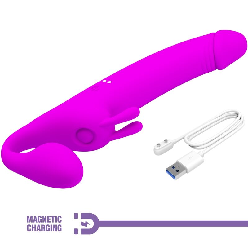 PRETTY LOVE - ZANINI STRAPLESS STRAP-ON 10 VIBRAZIONI VIOLA – Peni transessuali – foto 7