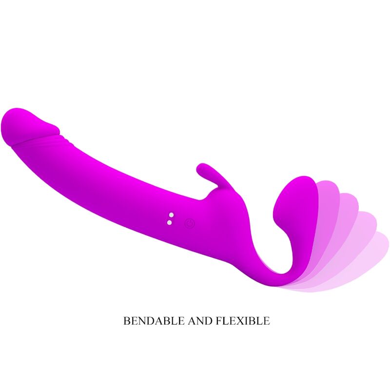 PRETTY LOVE - ZANINI STRAPLESS STRAP-ON 10 VIBRAZIONI VIOLA – Peni transessuali – foto 5