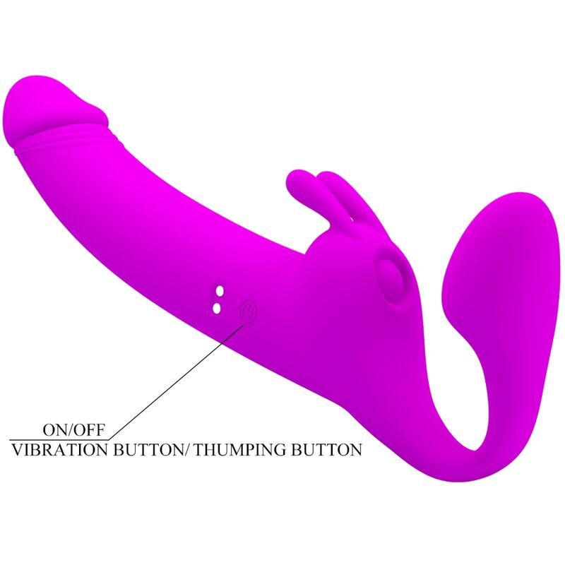 PRETTY LOVE - ZANINI STRAPLESS STRAP-ON 10 VIBRAZIONI VIOLA – Peni transessuali – foto 6