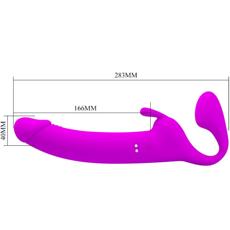 PRETTY LOVE - ZANINI STRAPLESS STRAP-ON 10 VIBRAZIONI VIOLA – Peni transessuali – foto 8