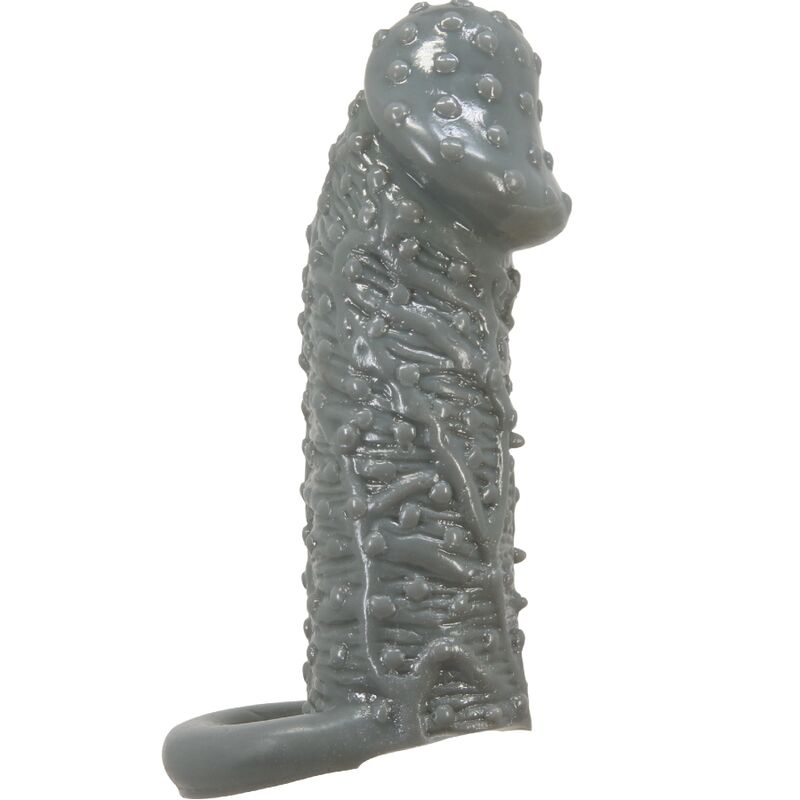 PRETTY LOVE - MODELLO REALISTICO DI INGRANDIMENTO E MANICA DI RITARDO PER IL PENE 2 GRIGIO – Copri pene con estensione – foto 2