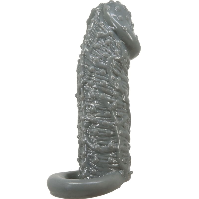 PRETTY LOVE - MODELLO REALISTICO DI INGRANDIMENTO E MANICA DI RITARDO PER IL PENE 2 GRIGIO – Copri pene con estensione – foto 4