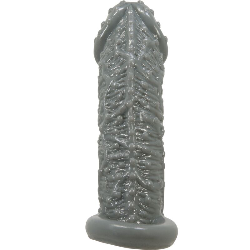 PRETTY LOVE - MODELLO REALISTICO DI INGRANDIMENTO E MANICA DI RITARDO PER IL PENE 2 GRIGIO – Copri pene con estensione – foto 3