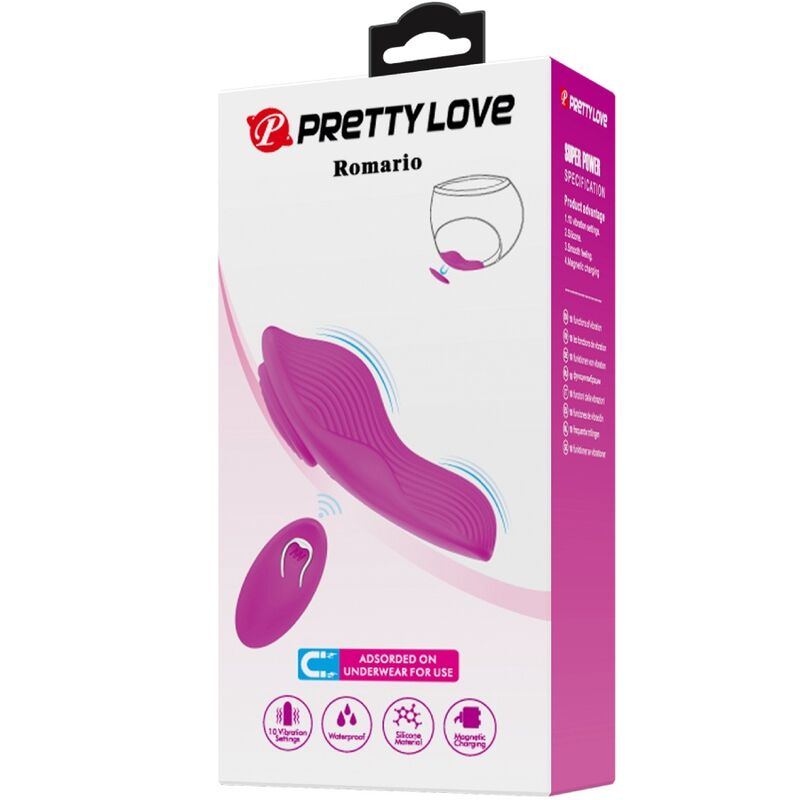 PRETTY LOVE - ROMARIO STIMOLATORE CLITORIDEO LAY-ON TELECOMANDO ROSA – Vibratori clitoridei da posare – foto 9