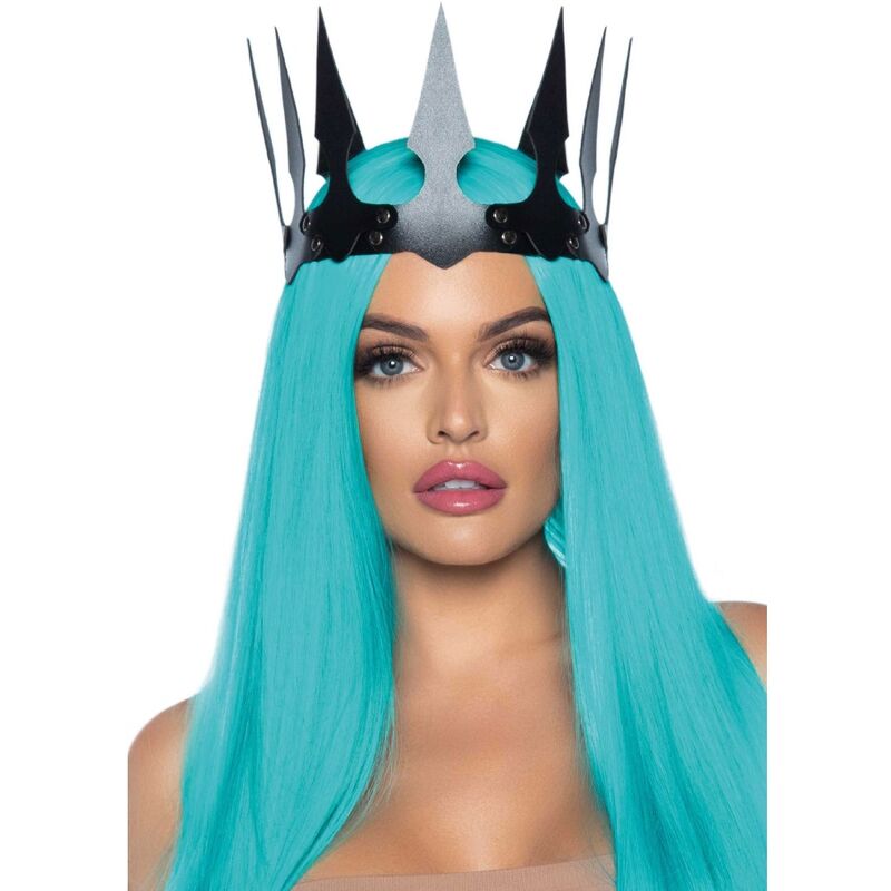 LEG AVENUE - CORONA MALEFICENT IN PELLE SINTETICA CON BORCHIE NERA – Altri costumi