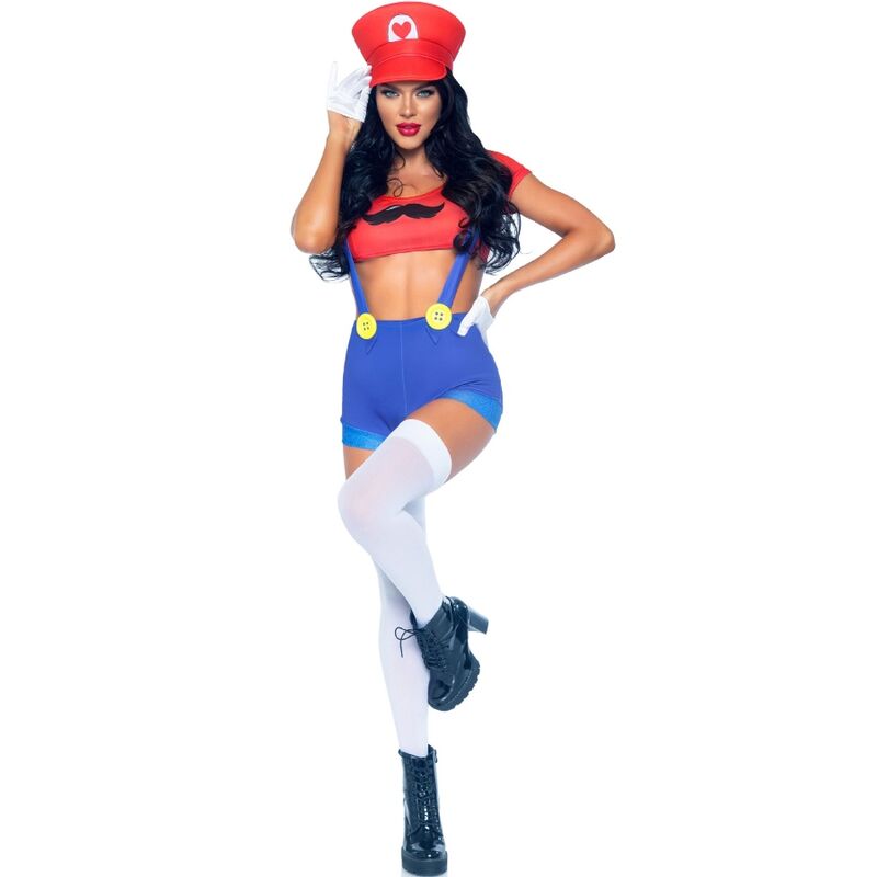 LEG AVENUE - COSTUME SEXY MARIO BROS ROSSO/BLU S – Altri costumi – foto 2