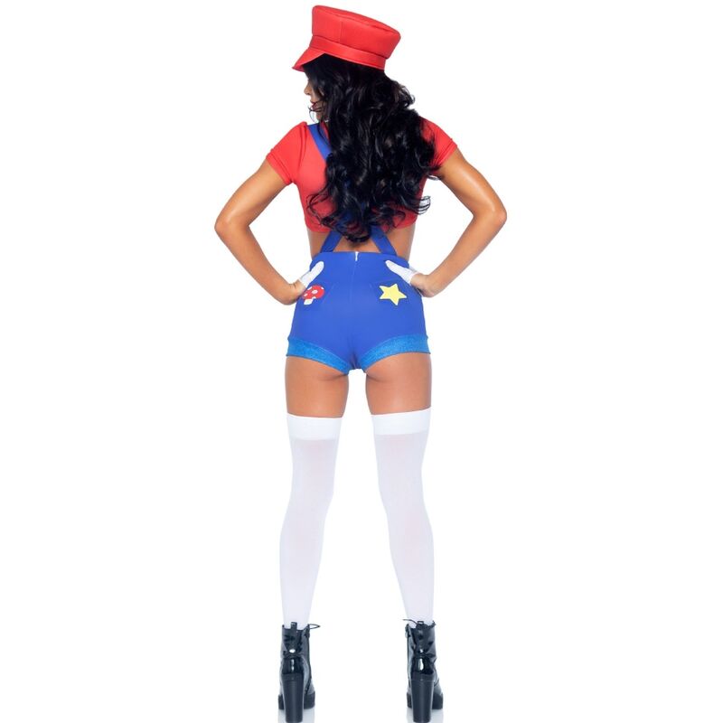 LEG AVENUE - COSTUME SEXY MARIO BROS ROSSO/BLU M – Altri costumi – foto 3