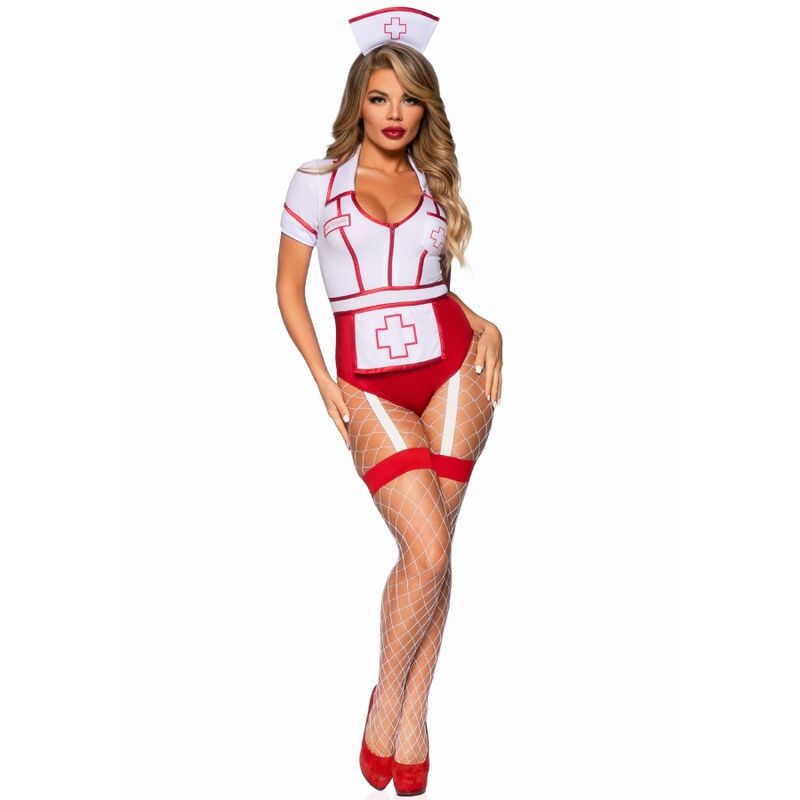 LEG AVENUE - COSTUME DA INFERMIERA SEXY ROSSO/BIANCO S – Infermiera – foto 6