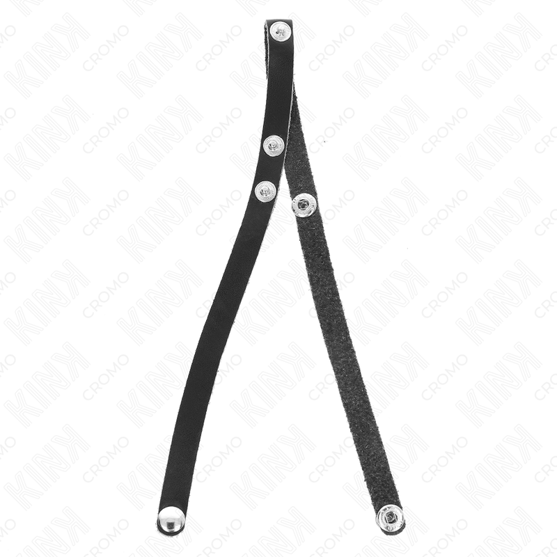 KINK - ANELLO PER PENE IN PELLE CON CHIUSURA A PRESSIONE 39 X 1 CM – Anelli per pene in metallo BDSM – foto 4