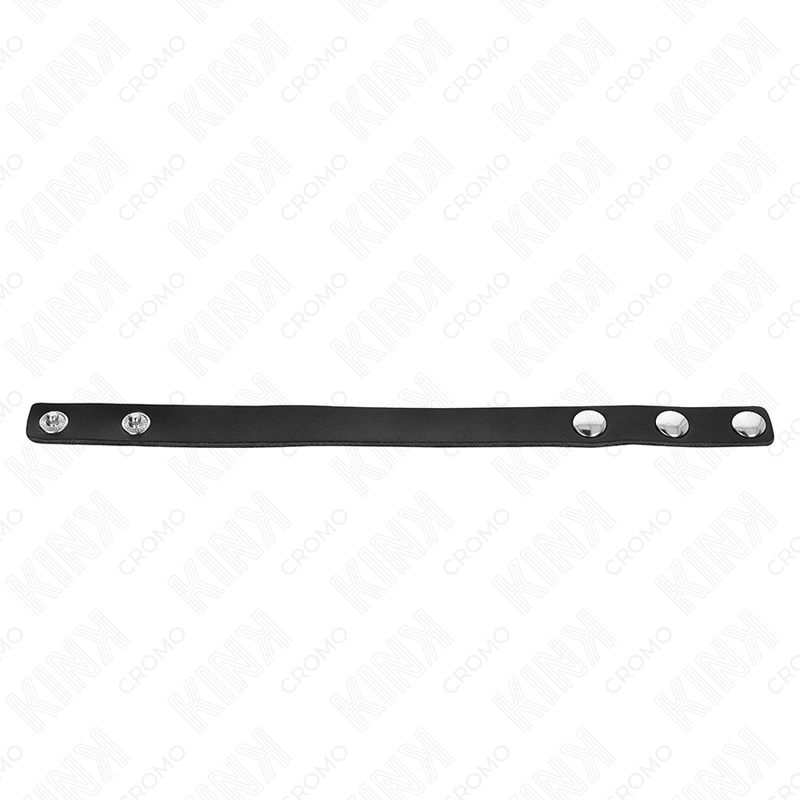KINK - ANELLO PER PENE IN PELLE CON CHIUSURA A PRESSIONE 21,5 X 1,5 CM – Anelli per pene in metallo BDSM – foto 4