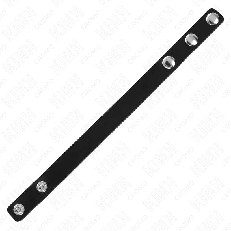 KINK - ANELLO PER PENE IN PELLE CON CHIUSURA A PRESSIONE 21,5 X 1,5 CM – Anelli per pene in metallo BDSM – foto 5