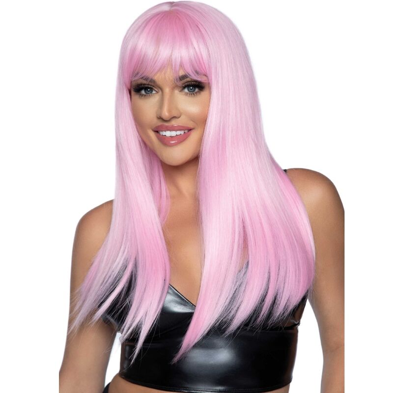LEG AVENUE - PARRUCCA LUNGA LISCIA FRANGIA ROSA – Accessori